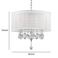 thumbnail image 5 of Benzara BM240875 Hanging Crystal Accent Dual Fabric Shade Ceiling Lamp, Clear, 5 of 5