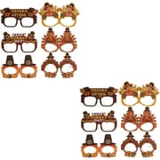 FRCOLOR 12 pcs Thanksgiving Day Party Decorative Glasses Frame Eyeglasses