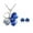 Royal Blue, variant on Wrapables® Gold Plated Crystal Heart Shaped Four Leaf Clover Pendant Necklace and Stud Earrings Jewelry Set, Royal Blue
