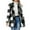 Black, variant on Plus Size Button Cardigan for Women Black Open Front Long Sleeve Jackets Trendy Fall Plaid Printed Trim Tops Outerwear with Pockets Black S