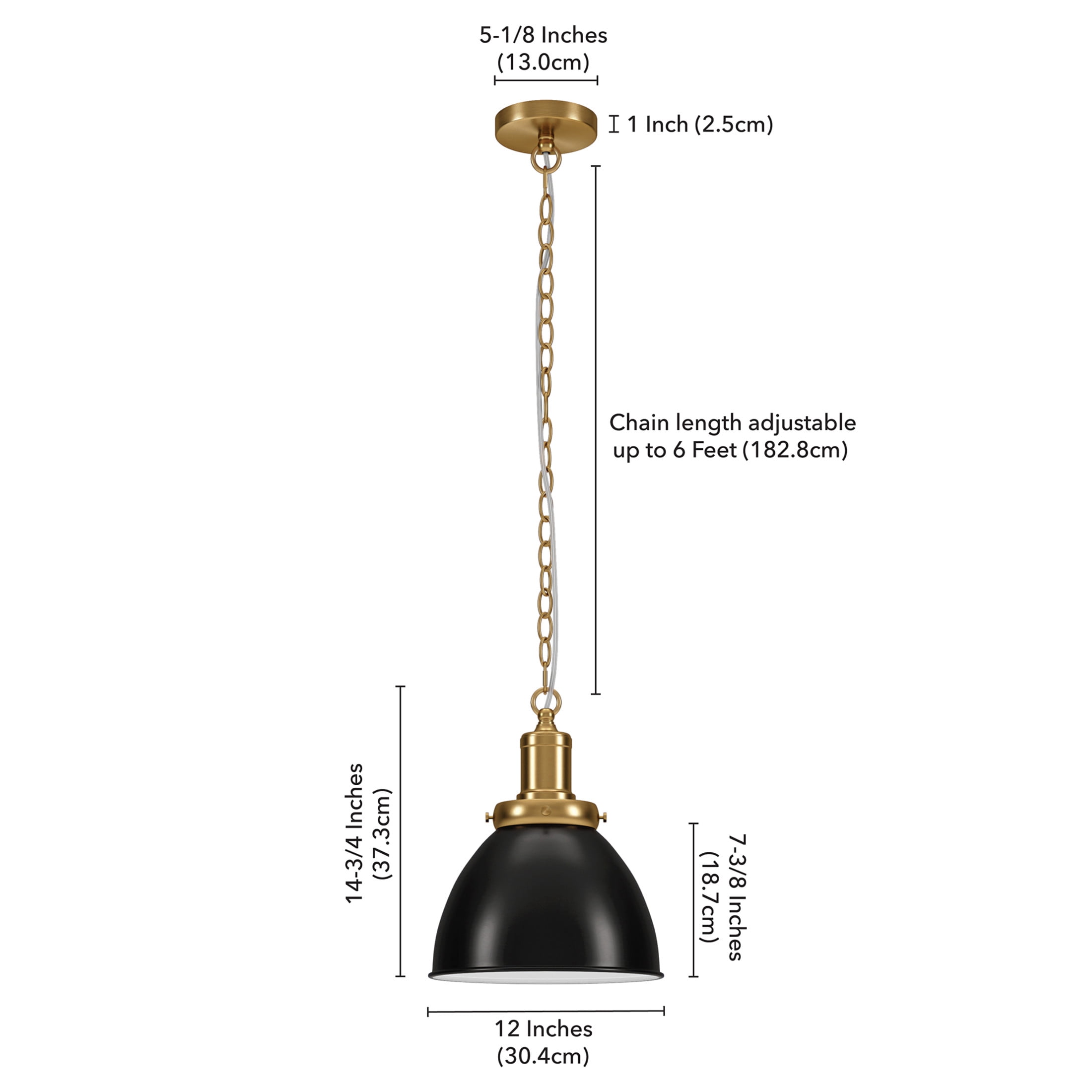 Evelyn&Zoe Industrial 12" Wide Blackened Bronze/Brass Pendant
