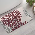 thumbnail image 2 of Red and Gray Floral Pattern Bathroom Rugs Mat,Non Slip Microfiber Bathroom Rug,Rubber Backing,Soft Bathroom Mats for Bathroom Floor,Tub and Shower,17x27in(43x68cm), 2 of 5