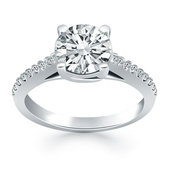 14k White Gold Trellis Diamond Engagement Ring Size 4
