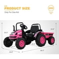 thumbnail image 2 of Uenjoy Pink 6 V Tractor Powered Ride-On with Detachable Wagon, 2 of 5