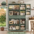 thumbnail image 4 of Hiphuta 67" Tall Farmhouse Kitchen Pantry Storage Cabinet with Door Shelves, 43" Wide Large Cupboard Hutch with 3 Drawers, Green, 4 of 7