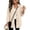 Beige, variant on Waffle Knit Shacket for Women Long Sleeve Button Down Shirts Collared Business Casual Fall Tops with Chest Pocket Gray M