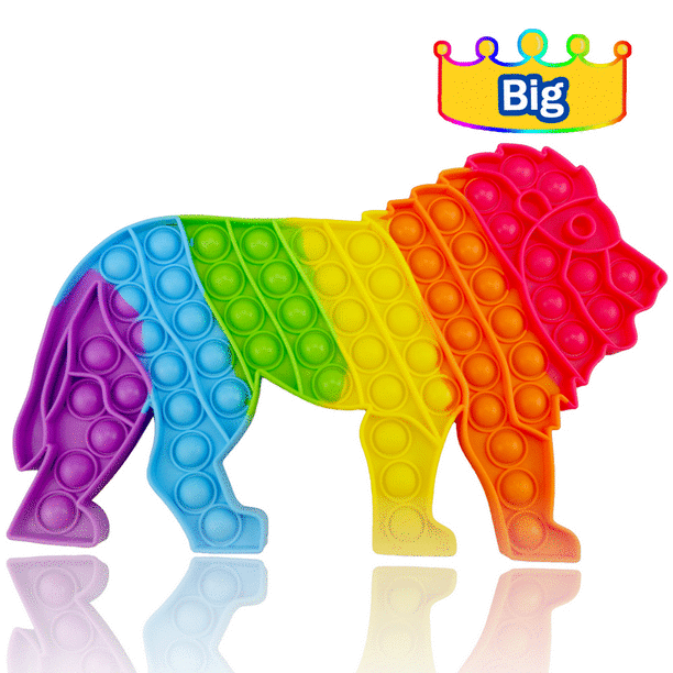 Zimfanqi Pop It Fidget Toys Jumbo Big Simple Dimple Fidget Popper Giant Sensory Toy Huge Push Popping Bubble Large Lion Rainbow Fidgets Game For Girls Boys Kids Adult Autism Adhd Anxiety Relief Walmart Com
