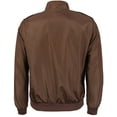 thumbnail image 2 of Men's Athletic Lightweight Water Resistant Slim Fit Racer Jacket (Brown, M), 2 of 4