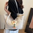 thumbnail image 4 of All-matching Handbag for Women Straw Shoulder Bag Large Capacity Armpit Bag Female Vacation Bag Stylish Beach Bag White, 4 of 4