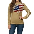 thumbnail image 2 of XIAOCHA Men's USA Flag Print Sweatshirt Long Sleeve Crew Neck Pullover Top Cozy Patriotic Casual Sweatshirts, 2 of 4