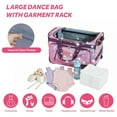 thumbnail image 4 of Fegat Dance Bag with Garment Rack, 23" Glittering Rolling Dance Competition Bag Prism-Glowing Waterproof Dance Duffel Bag Costume Suitcase for Dancers Performer Artist,Sparkle Purple, 4 of 12