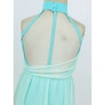 thumbnail image 7 of iiniim Kids Girls Halter Cutouts Modern Lyrical Dance Leotard Tulle Dress Ballet Latin Jazz Ice Skating Mint Green 10, 7 of 7