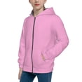 thumbnail image 2 of Naloa Pink Teenage Zipper Hoodie, Long Sleeve Zip Up Hoodies Casual Jackets Tops for 7-12 Years-Small, 2 of 6