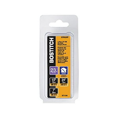 

Bostitch 2801967 23 Gauge Smooth Shank Straight Strip Pin Nails Assorted Size - 0.12 Dia. - 900 Count