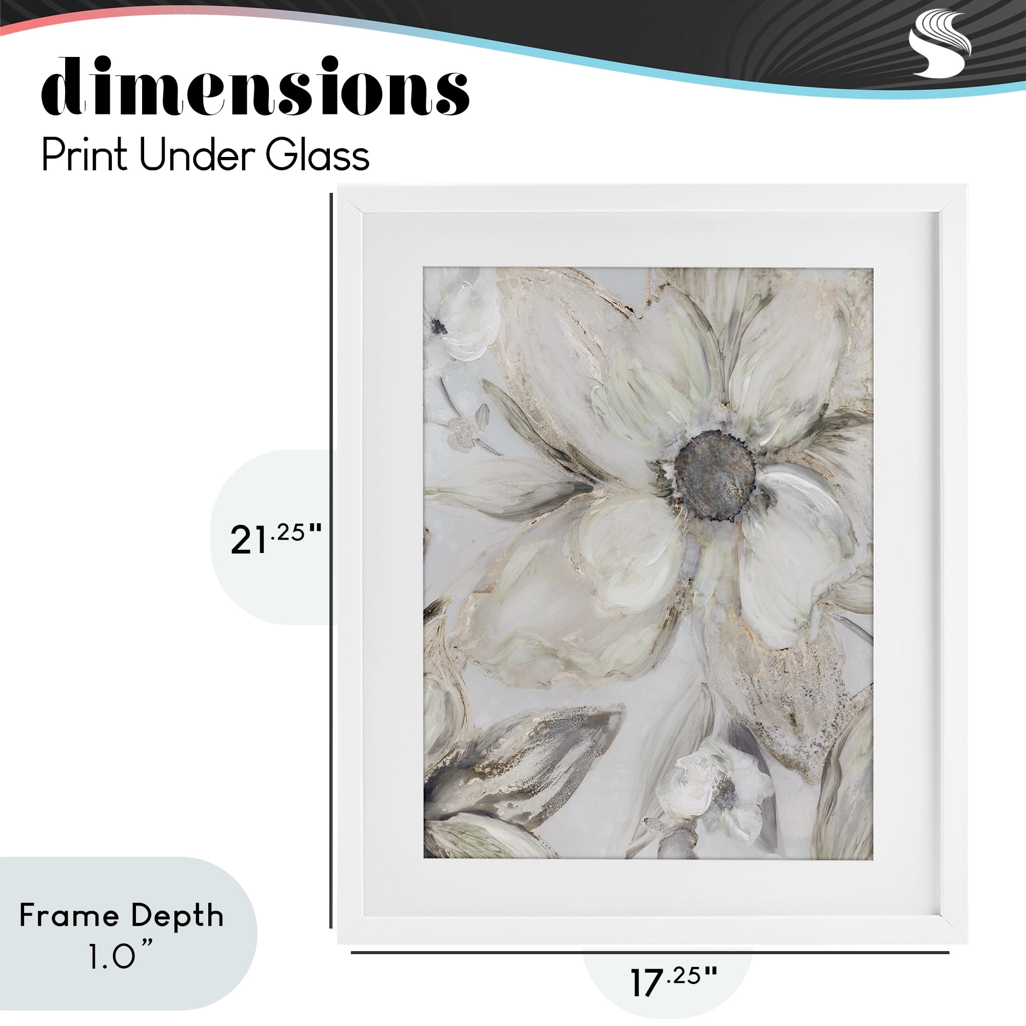 Stupell Industries Sandstone Tone Blooms White Framed Print Under Glass, design by Carol Robinson