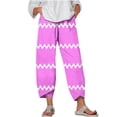 thumbnail image 1 of Pantalones de Mujer Traje Verano Cómodo de Moda Impreso Pantalones Recortados, Pantalones Elásticos Casuales, 1 of 5