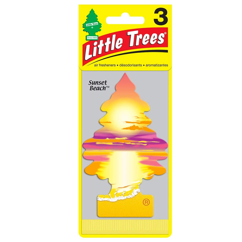 Little Trees Air Freshener Sunset Beach Fragrance, 3 Pack