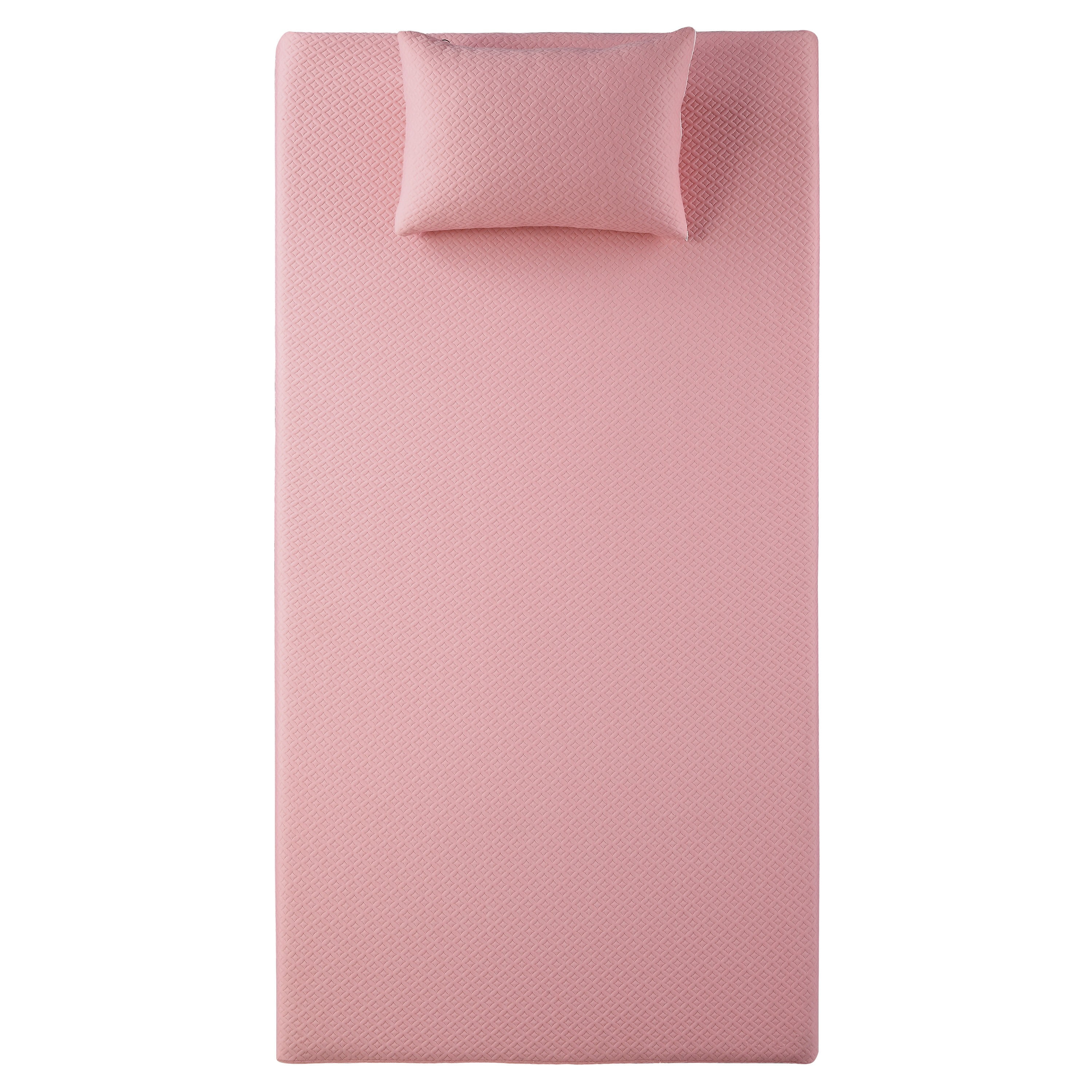 7inch Full Mattress and Pillow Set, Breathable Fabric Gel-Infused Memory Foam Mattress, Pink, Mattress in a Box