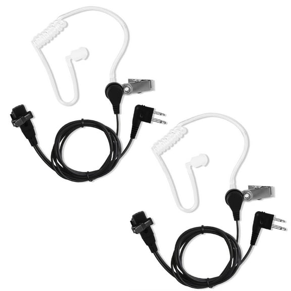 Walkie Talkie Earpiece, DISEN Noise Canceling Headset 2 Pin Acoustic Tube Earpiece with Mic PTT, Two Way Radio Earpiece Compatible with Motorola CLS1410 CLS1110 CP200 GP2000 T600 T800 Radio(2/1Pcs)