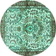 thumbnail image 1 of Ahgly Company Machine Washable Indoor Round Persian Turquoise Blue Traditional Area Rugs, 5' Round, 1 of 4