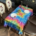 thumbnail image 2 of Colorful Tie Dye Pattern Rectangle Tablecloth 60"x120",Waterproof Polyester Rectangle Table Cloth, Wipeable Spillproof Polyester Tablecloth for Dining, Camping, Indoor and Outdoor, 2 of 6