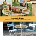 thumbnail image 6 of Elastic Fitted Round Tablecloth, Sunflowers Waterproof Stretch Table Cover for 36"-44" Tables, Spring Gnomes Hydrangea Daisy Botanical Beige Washable Outdoor Tablecloths for Patio, Picnic, Camping, 6 of 9