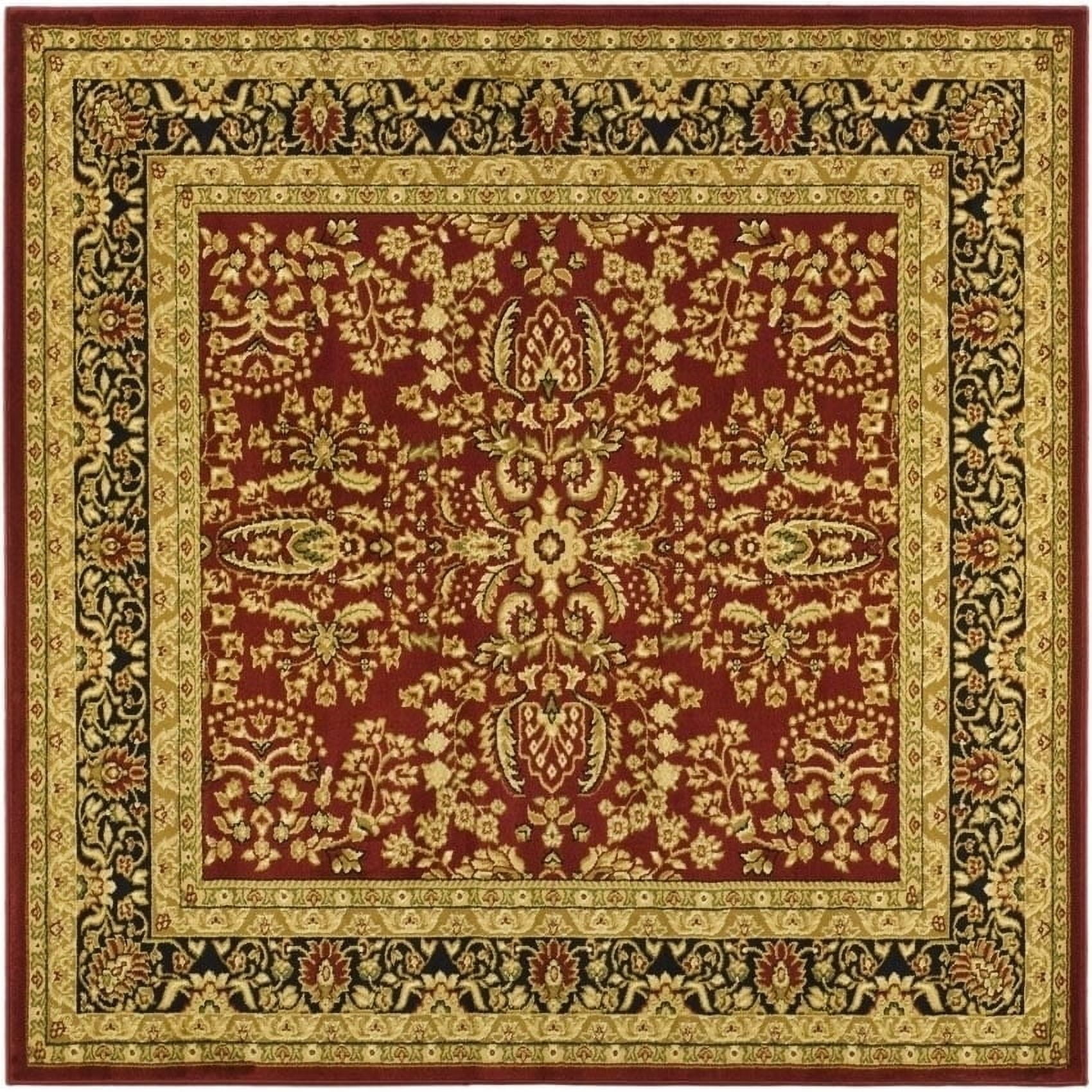 SAFAVIEH Lyndhurst Elizabeth Traditional Floral Runner Rug, Red/Black, 2'3" x 20'