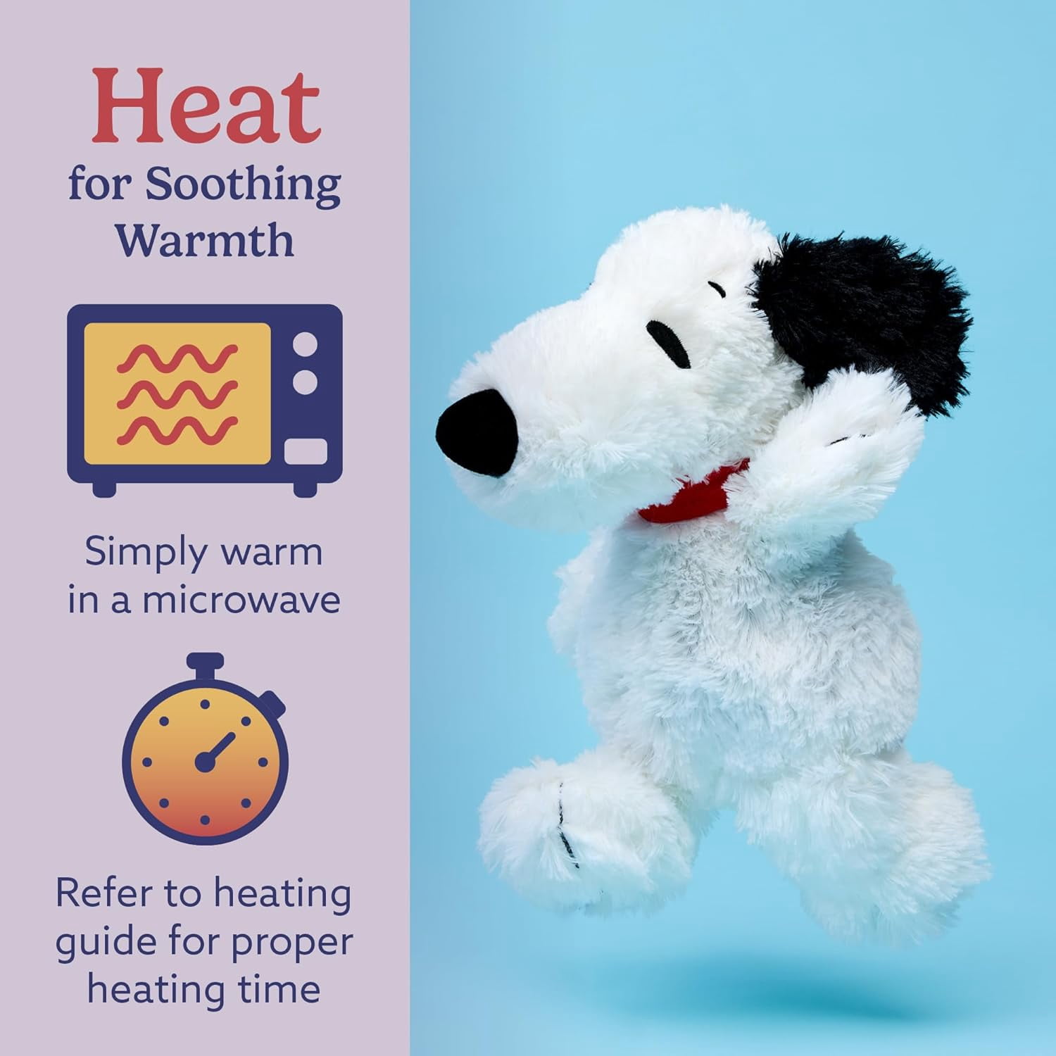 warmies 13” Snoopy Stuffed Animal, Microwavable Heated Plushies and Weighted Soft Plush Toys