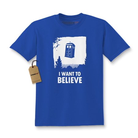 I Want To Believe Dr. Who Flying Tardis Kids T-shirt