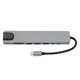 thumbnail image 1 of Estación de acoplamiento 8 en 1 Tipo C a PD USB C USB3.0 USB2.0 Tarjeta de almacenamiento Tarjeta de memoria Interfaz multimedia HD RJ45 Dock Gris, 1 of 10