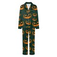 thumbnail image 6 of Leey-Word Matching Family Sleepwear Button Down Nightwear Sets 2 Pcs Pjs Long Sleeve Halloween Pajamas with pockets, 6 of 8