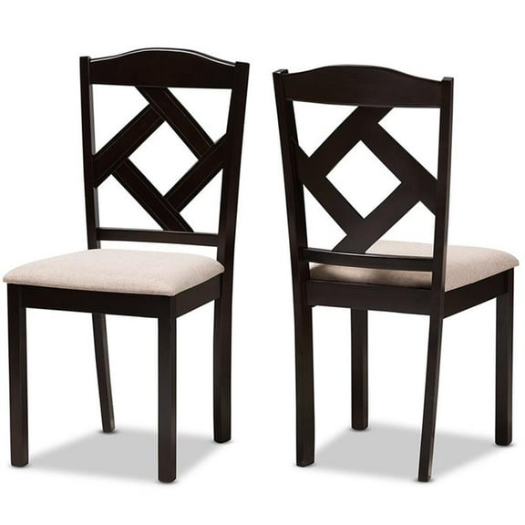 Bowery Hill Dining Side Chair in Beige and Brown (Set of 2)
