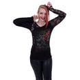 thumbnail image 3 of BURNT ROSE - Lace One Shoulder Top Black, 3 of 3