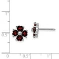thumbnail image 5 of Auriga Fine Jewelry 925 Sterling Silver Rh-Plated Garnet Flower Post Stud Earrings for Women, 5 of 6