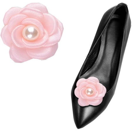 

CoCoMangos Flower Pearl Shoe Clips for Women Removable Shoe Buckles Decorative Shoes Accessories