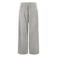 thumbnail image 4 of ClodeEU Women's Flannel Wide Leg Sweatpants ,Elastic Waist Pant With Drawstring ,Fashion Loose Warm Pant Gray,Womens Plus XXL, 4 of 5
