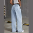 thumbnail image 7 of Yuanlook Straight Leg Jeans for Women,High Waisted Wide Leg Loose Baggy Denim Pants Stretchy Loose Jeans with Pocket, 7 of 7