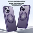 thumbnail image 3 of Dteck 360° Rotatable Magnetic Ring Stand Case for iPhone 15 Plus,Compatile with Mag Safe Shockproof Rubber + PC Slim Translucent Back Cover for iPhone 15 Plus,Purple, 3 of 6