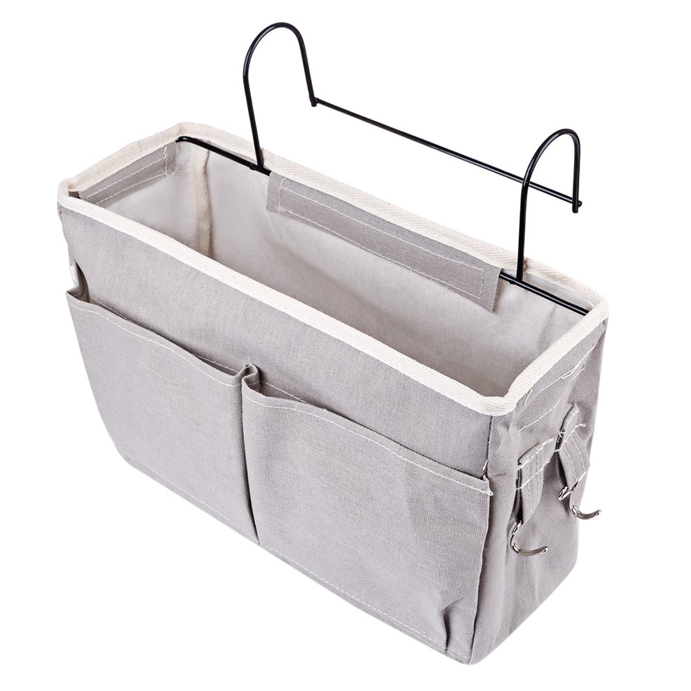 Cloth Bedside Hanging Storage Bag Holder Organizer for Dorm Hospital