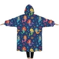 thumbnail image 2 of Oversized Wearable Blanket Hoodie,Mermaid Sea Princess Pattern Sherpa Blanket Hoodie with Super Pockets,Super Warm Fuzzy Pullover for Women & Men, 2 of 6