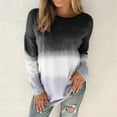 thumbnail image 2 of TIHLMK Sweatshirt Women Plus Size Tie-Dye Printed Gradient Pullover Long Sleeve Sweatshirt Top Black, 2 of 5
