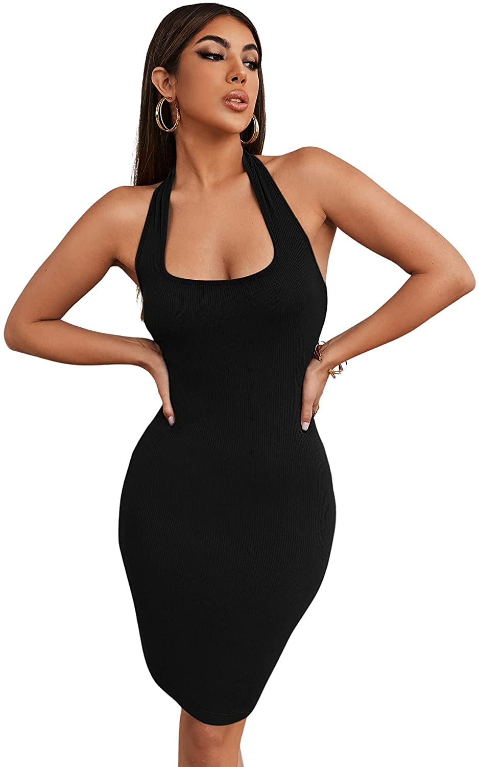 Women's Sleeveless Halter Neck Backless 