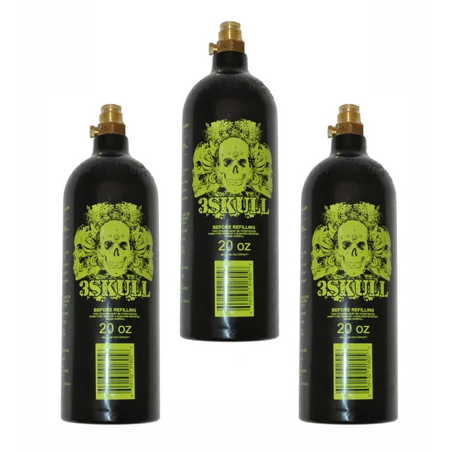 3Skull Paintball 20oz Co2 Aluminum Tank w/ pin valve 3 Pack