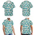 thumbnail image 3 of Jiueut Lily Flower Pattern Matching Hawaiian Outfits for Couples, Women's Casual Summer Flowy Sleeveless Crewneck Dress Men's Hawaiian Button Down Aloha Shirt, XS, 3 of 5