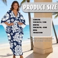 thumbnail image 7 of Xixirimido Vintage Peony Floral Blue Print Women’s Plus Size Beach Kaftan Dress V-Neck Batwing Sleeve Swimsuit Cover Up Flowy Caftan Dress for Pool, Cruise & Resort Wear, 7 of 7