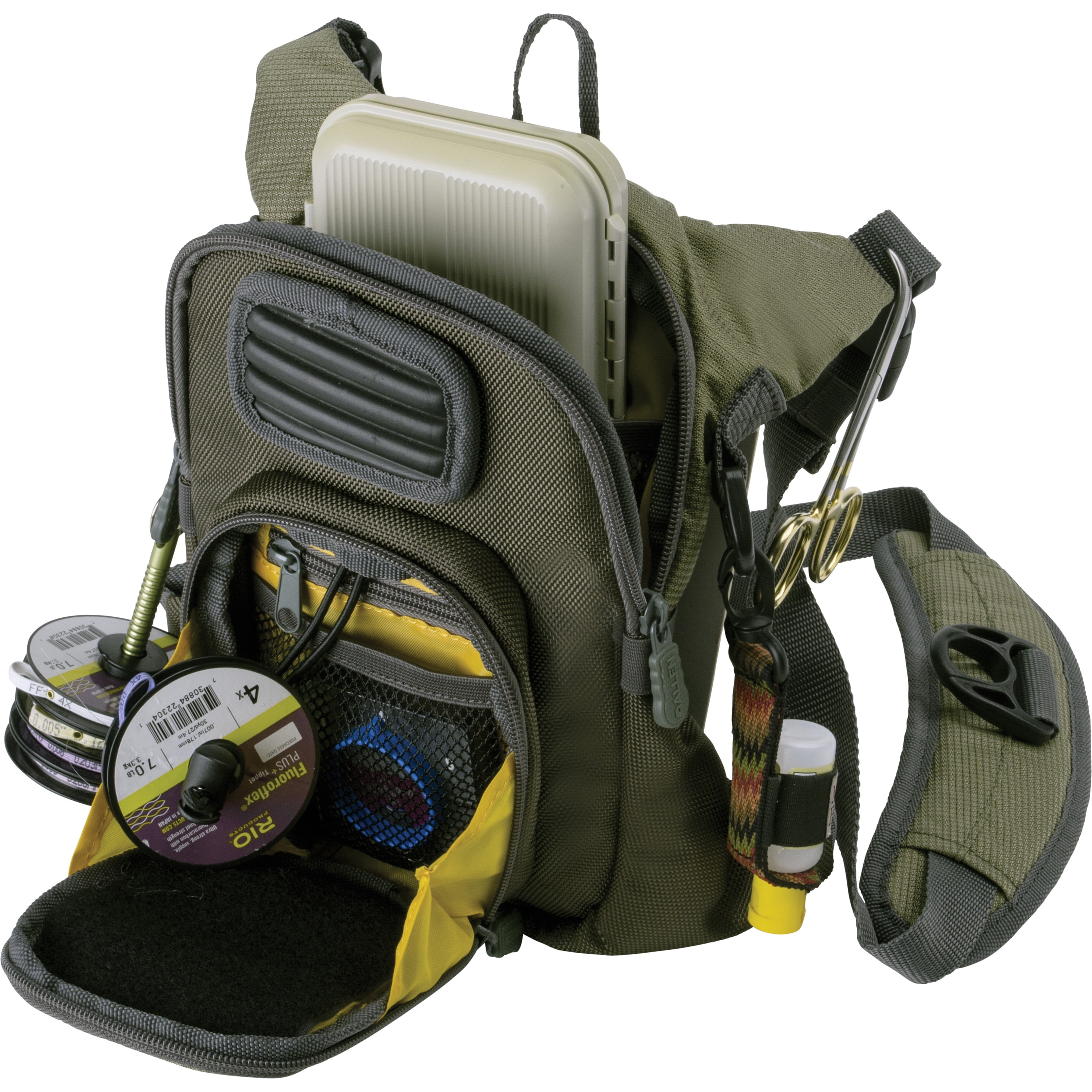 Allen Company Fall River Fly Fishing Chest Pack, Gray/Lime 