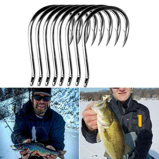 Metal Fishing Tools Hooks Jig Big Hook Bait Holder 8 Sizes Fishhooks U4K2 