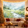 thumbnail image 3 of Mountain Lake Painting with Valley Pale Cloud Streaked, Mystical Fantasy for Space Lovers, Galaxy Room Decor, Mother'S Day Gift, Tapestry Wall Hanging for Bedroom and Dorm, 3 of 7