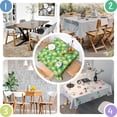 thumbnail image 4 of Yellow Lemon Fruit Slices LightGreen Pattern Square Tablecloth,Waterproof Square Table Cover,Wipeable Spillproof Washable Table Cover for Home Kitchen Party Decor 42"X42"(107x107cm), 4 of 6