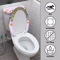 thumbnail image 3 of HELLHERO Floral Pattern Stretch Toilet Lid Covers & Stretch Fit Soft Elastic Bottom with Pack of 2 Toilet Top Cover, 3 of 8